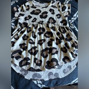 EUC cheetah print baby doll style shirt